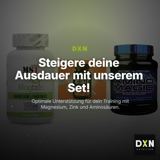 Ausdauer-Set: MST Magnesium + ESN Zinc + Scitec Amino – Clean Showcase Plus
