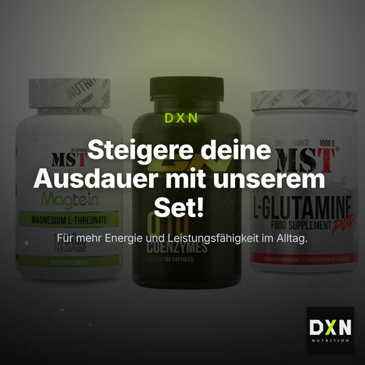 Ausdauer-Set: MST Magnesium + GN Q10 Health + MST Glutamine – Clean Showcase Plus