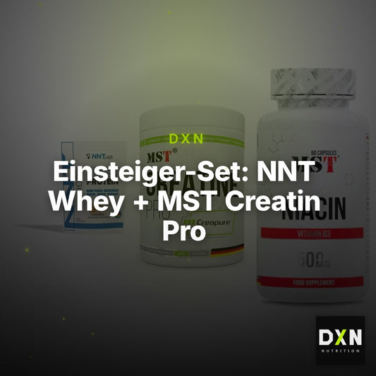 Einsteiger-Set: NNT Whey + MST Creatin Pro CREAPURE + MST Niacin – Clean Showcase Plus