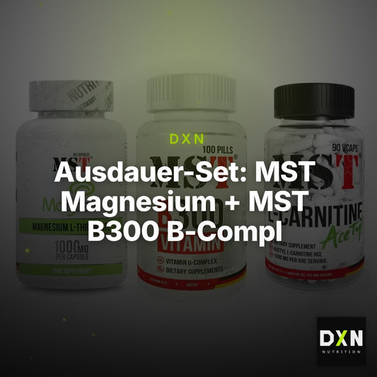 Ausdauer-Set: MST Magnesium + MST B300 B-Compl + MST L-Carnitine – Clean Showcase Plus