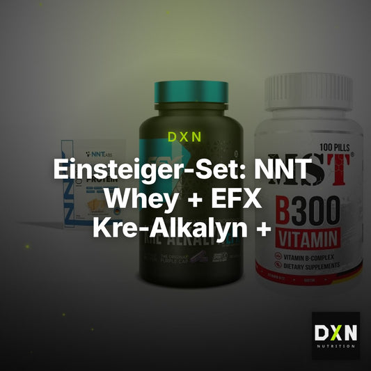 Einsteiger-Set: NNT Whey + EFX Kre-Alkalyn + MST B300 B-Compl – Clean Showcase Plus