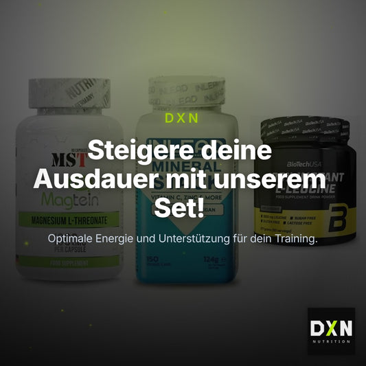 Ausdauer-Set: MST Magnesium + INLEAD Mineral + BioTech 100% – Clean Showcase Plus