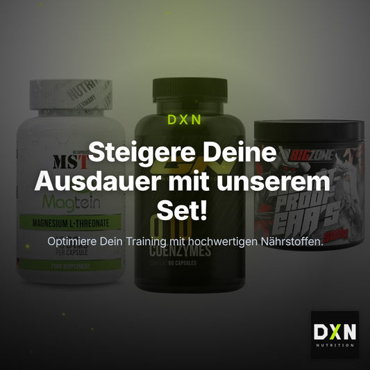 Ausdauer-Set: MST Magnesium + GN Q10 Health + Big Zone Bulletp – Clean Showcase Plus