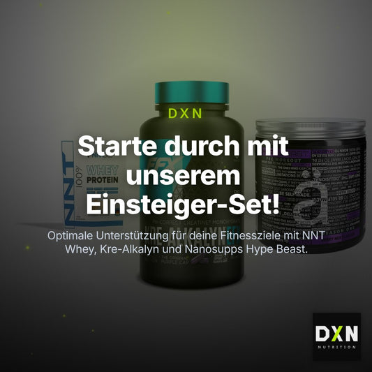 Einsteiger-Set: NNT Whey + EFX Kre-Alkalyn + Nanosupps Hype Beast – Clean Showcase Plus
