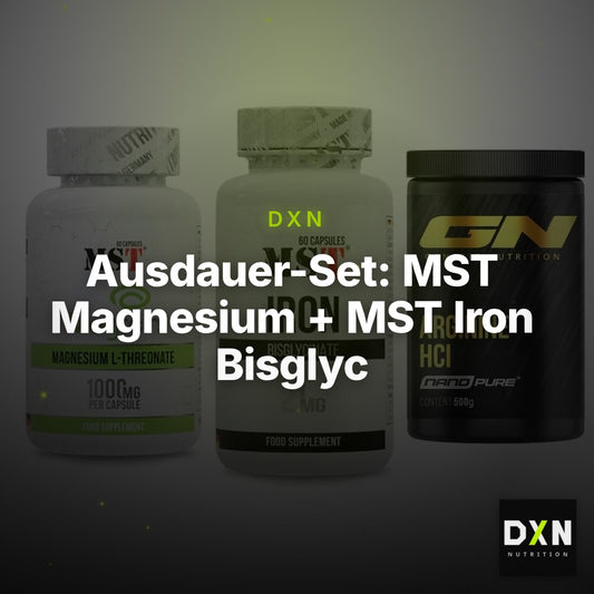 Ausdauer-Set: MST Magnesium + MST Iron Bisglyc + GN Arginine HCL – Clean Showcase Plus