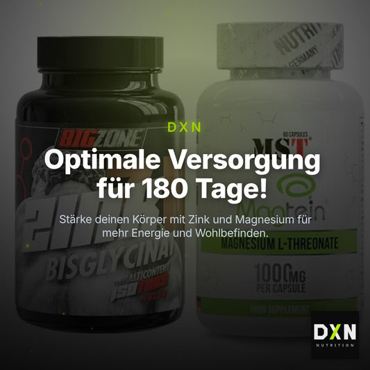 Kapsel-Halbjahresvorrat: Big Zone Zink + MST Magnesium – Clean Showcase Plus