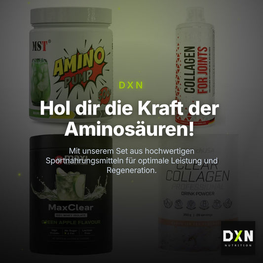 Apfel Sorten-Großset: MST Amino Pump + MST Collagen + 2 weitere – Clean Showcase Plus