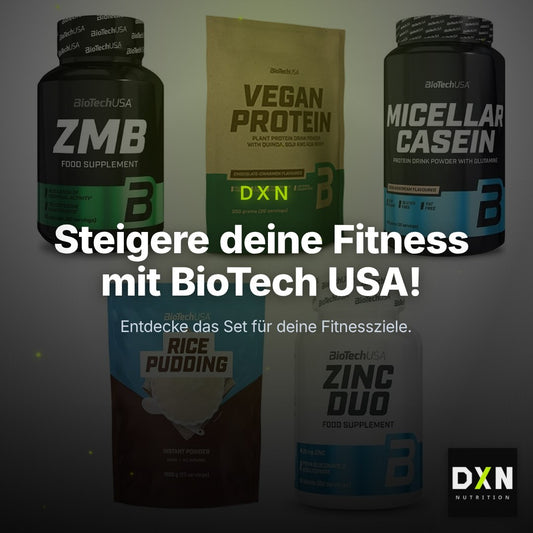 BioTech USA Marken-Großset: ZMB + Vegan Protein + 3 weitere – Clean Showcase Plus