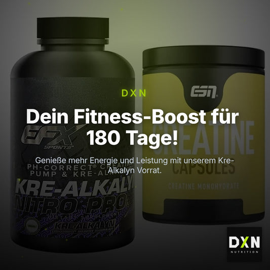 Creatin-Halbjahresvorrat: EFX Kre-Alkalyn – 180 Tage, 210 Kapseln – Clean Showcase Plus