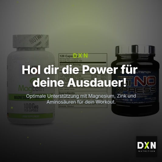Ausdauer-Set: MST Magnesium + GN Zinc Citrate + Scitec Ami-NO – Clean Showcase Plus