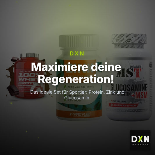 Regenerations-Set: Scitec 100% + ProFuel Zink + MST Glucosamine – Clean Showcase Plus