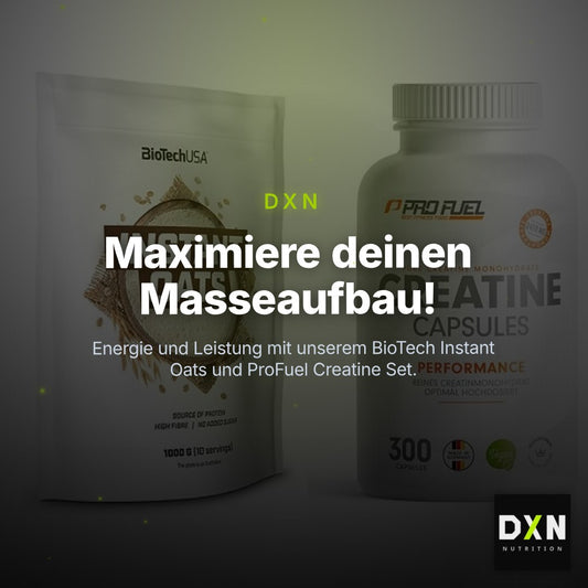 Masseaufbau-Set: BioTech Instant Oats + ProFuel Creatine Monohydrate – Clean Showcase Plus
