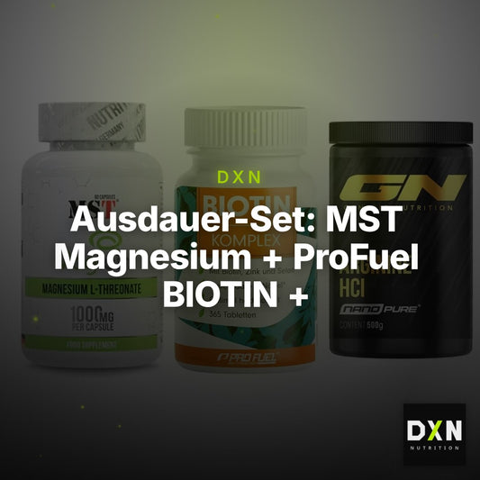 Ausdauer-Set: MST Magnesium + ProFuel BIOTIN + GN Arginine HCL – Clean Showcase Plus