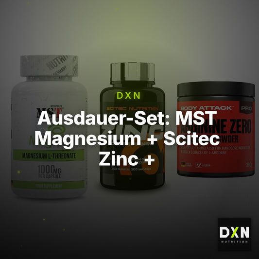 Ausdauer-Set: MST Magnesium + Scitec Zinc + Body Attack 100 – Clean Showcase Plus