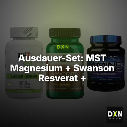 Ausdauer-Set: MST Magnesium + Swanson Resverat + Scitec Amino – Clean Showcase Plus