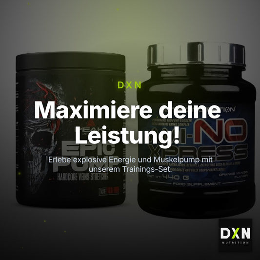Trainings-Set: Peak EPIC Pump 500g (Fresh + Scitec Ami-NO Xpress 440g – Clean Showcase Plus