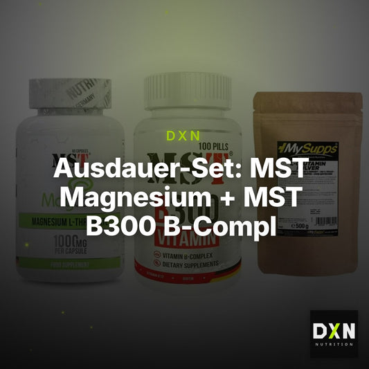 Ausdauer-Set: MST Magnesium + MST B300 B-Compl + MySupps Glutamin – Clean Showcase Plus
