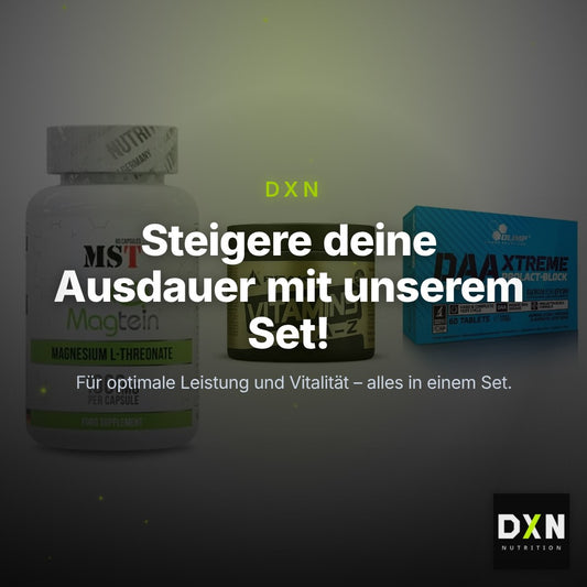 Ausdauer-Set: MST Magnesium + Peak Vitamin A-Z + Olimp DAA Xtreme – Clean Showcase Plus