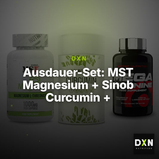 Ausdauer-Set: MST Magnesium + Sinob Curcumin + Scitec Mega – Clean Showcase Plus