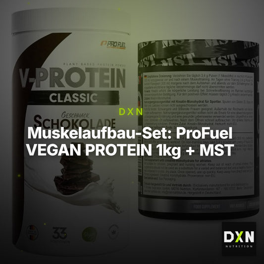 Muskelaufbau-Set: ProFuel VEGAN PROTEIN 1kg + MST Creatin Monohydrate – Clean Showcase Plus