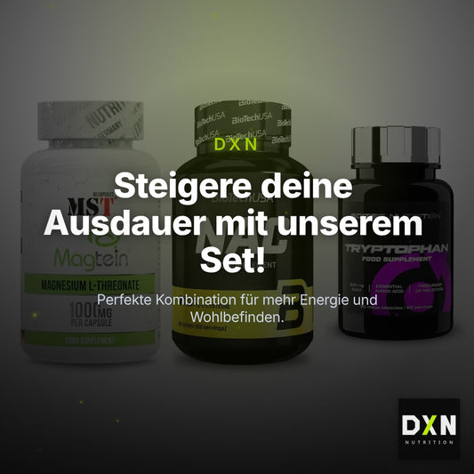 Ausdauer-Set: MST Magnesium + BioTech NAC + Scitec Tryptopha – Clean Showcase Plus