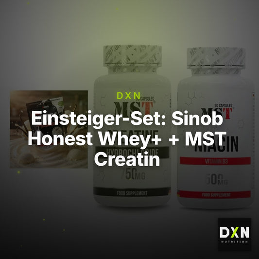 Einsteiger-Set: Sinob Honest Whey+ + MST Creatin HCL + MST Niacin – Clean Showcase Plus