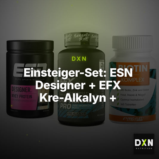 Einsteiger-Set: ESN Designer + EFX Kre-Alkalyn + ProFuel BIOTIN – Clean Showcase Plus