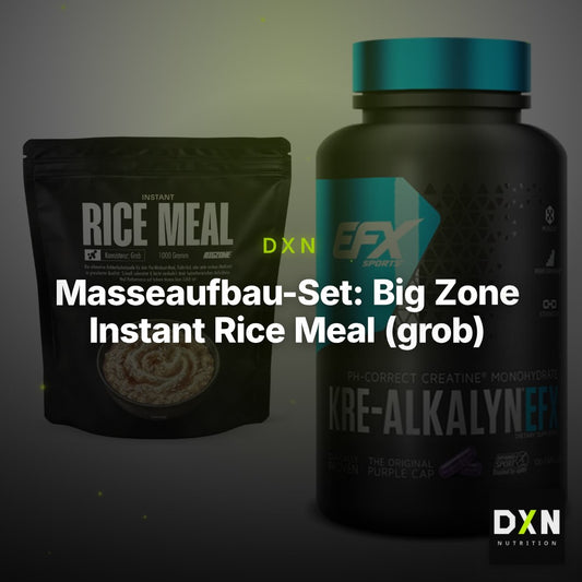 Masseaufbau-Set: Big Zone Instant Rice Meal (grob) + EFX Kre-Alkalyn – Clean Showcase Plus