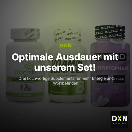 Ausdauer-Set: MST Magnesium + BioTech Vitamin + INLEAD L-Tryptop – Clean Showcase Plus