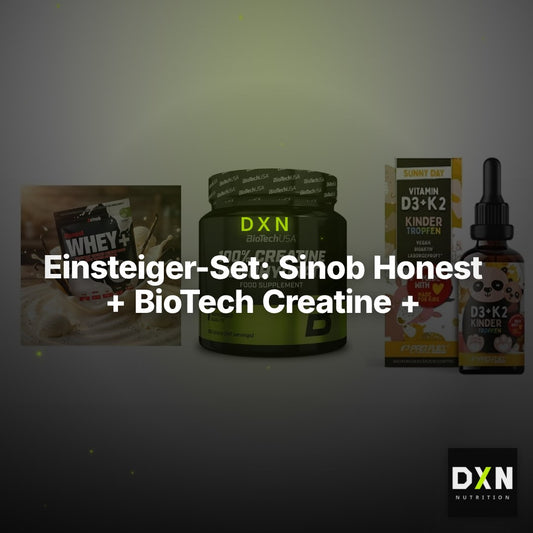 Einsteiger-Set: Sinob Honest + BioTech Creatine + ProFuel VITAMIN – Clean Showcase Plus