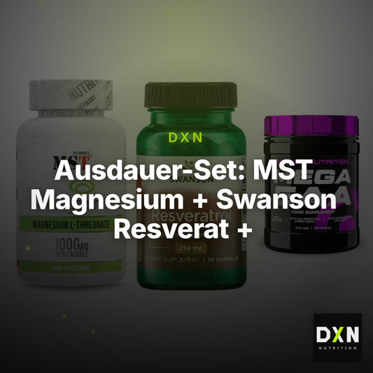 Ausdauer-Set: MST Magnesium + Swanson Resverat + Scitec Mega EAA – Clean Showcase Plus