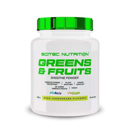 Vitamin-Set: Sinob Vitamin + Scitec Greens + BioTech + 1 weitere – Scitec Greens & Fruits 600g (Birne Zitronengras)