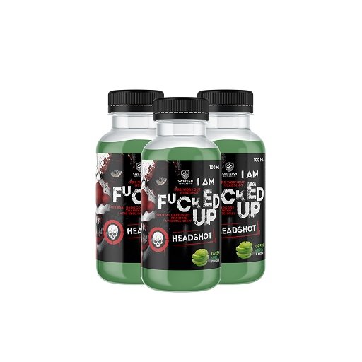 Trainings-Set: Swedish Supplements Fucked + ESN Ultrapure L-Glutamin – Swedish Supplements Fucked Up Headshot 16x100ml (Crazy Mango)