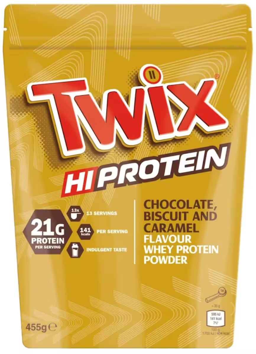 Schokolade Sorten-Großset: Twix Protein + Olimp Gain + 2 weitere – Twix Protein Powder 875g/455g - Chocolate, Biscuit & Caramel (455g)