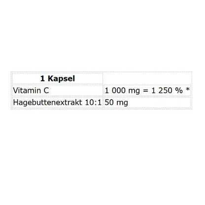 Nutrend Vitamin C 1000 mg mit Hagebutten 60 Kapseln
