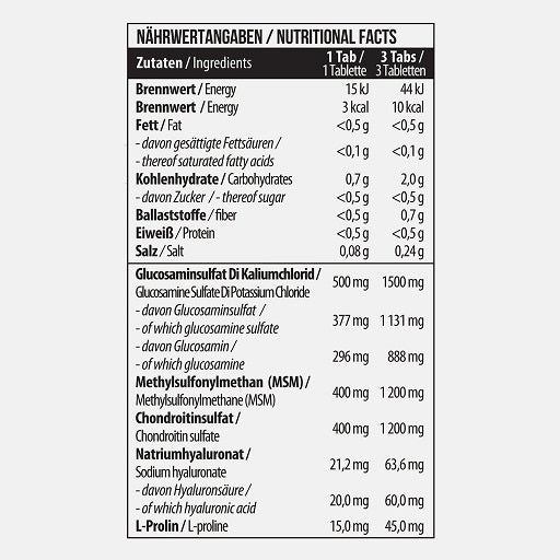 MST - Glucosamine Chondroitine MSM + HYALURON - 90 Tabletten