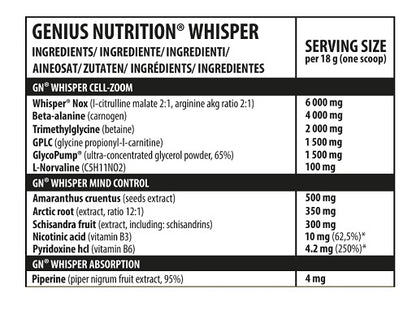 Genius Nutrition Whisper 10x18g Probe