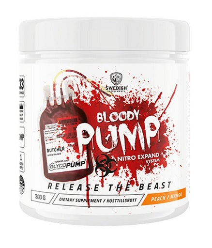 Cardio-Duo: Weider L-Carnitine WATER + Swedish Supplements Bloody Pump – Swedish Supplements Bloody Pump 300g (Peach Mango)