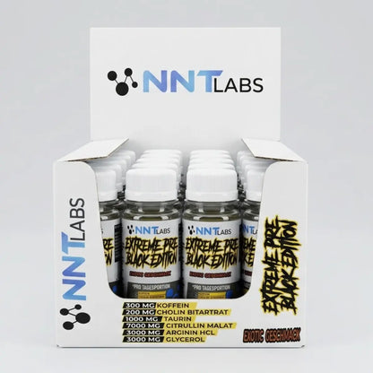 Cardio-Duo: Weider L-Carnitine WATER + NNT Extreme Black Edition Shot – NNT Extreme Black Edition Shot 20x60ml (Exotic)