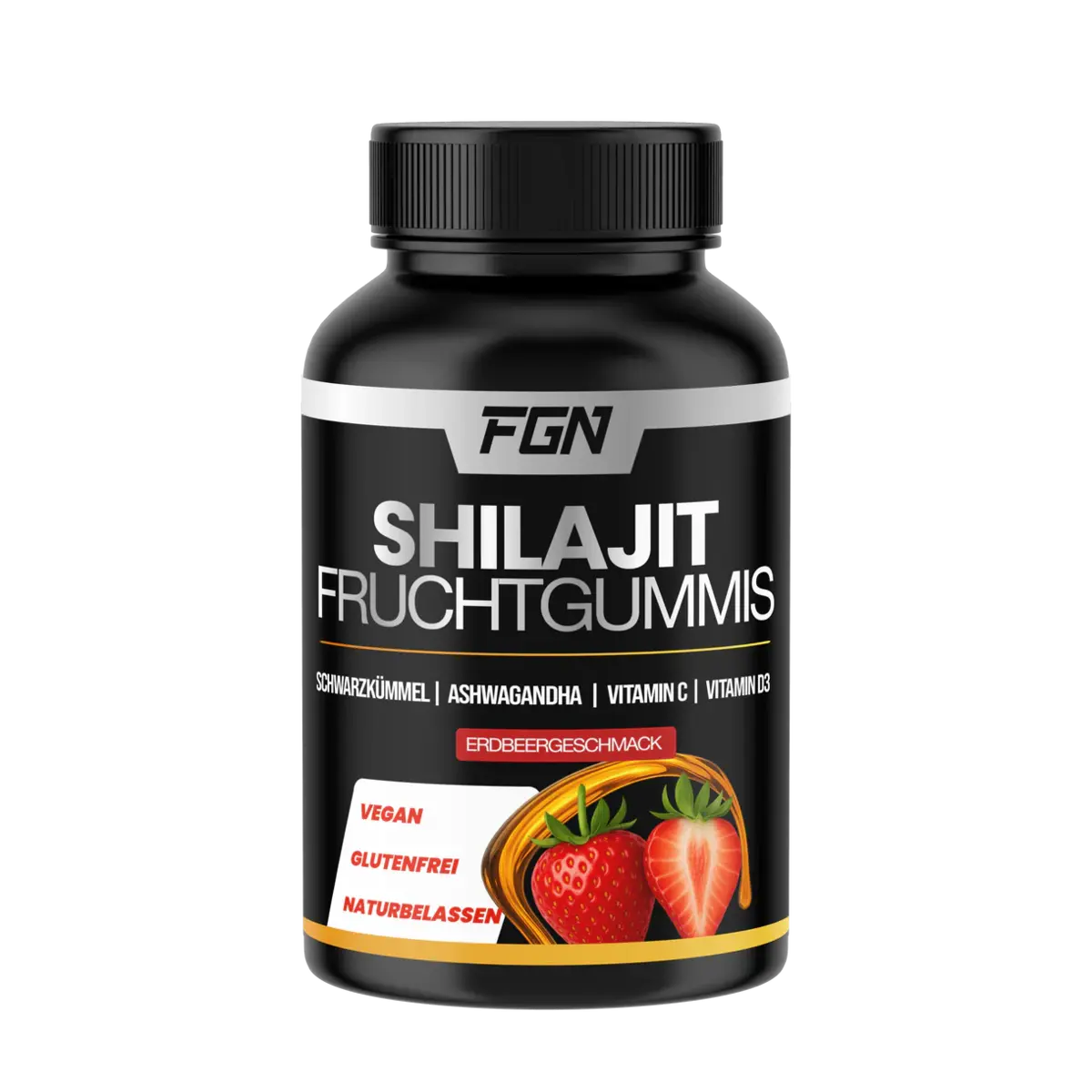 FGN Marken-Großset: Shilajit 60 + Garcinia 60 + 3 weitere – FGN Shilajit 60 Fruchtgummies (Erdbeer)