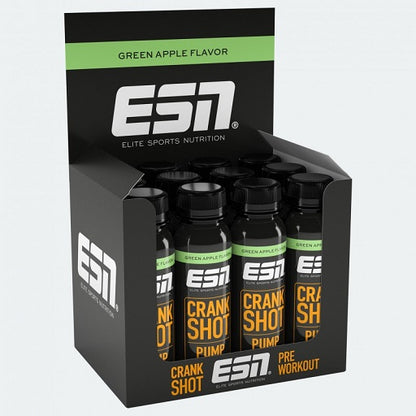 Cardio-Duo: Nutrend Activity L-Carnitine Drink + ESN Crank Pump Shot – ESN Crank Pump Shot 12x 95ml (Green Apple)