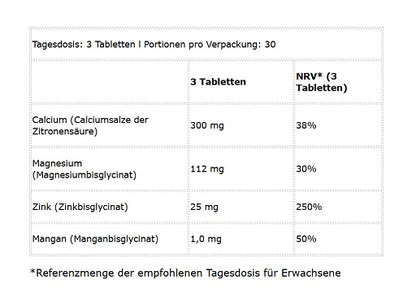 BioTech Calcium Zinc Magnesium from organic sources 90 Tabletten