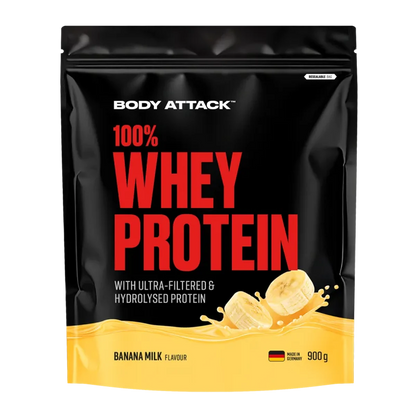 Protein-Frühstücks-Set: Sinob Instant Oats + Body Attack 100% Whey – Body Attack 100% Whey Protein 900g (Banana Milk)