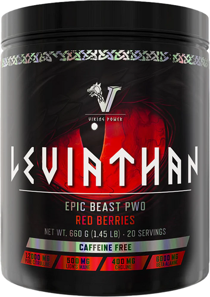 Cardio-Duo: Body Attack Carnipure 1500 + Viking Power Leviathan – Viking Power - Leviathan Hardcore - Caffeine Free - 660 g (Red Berries)