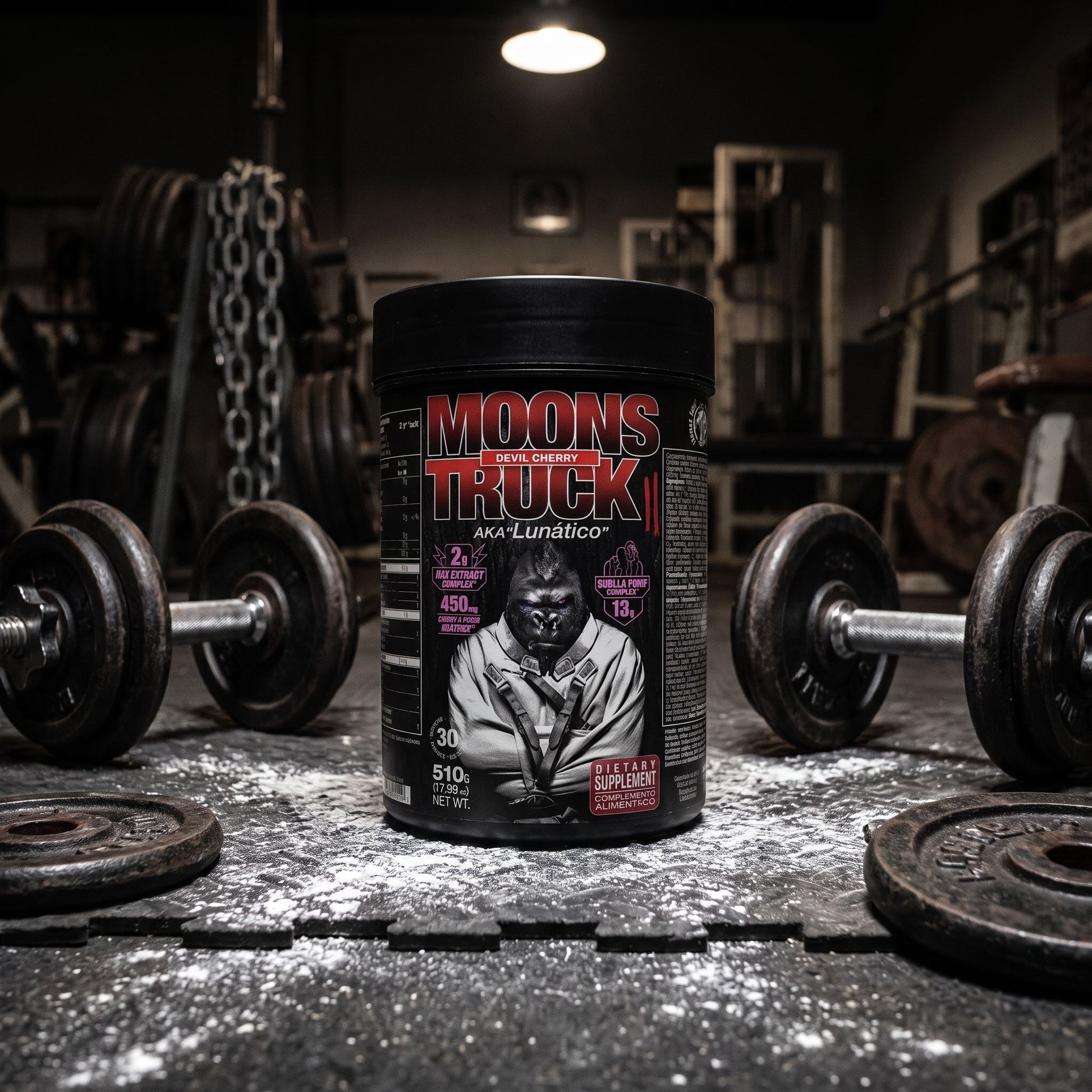 Zoomad Moonstruck 2.0 Booster 510g in einer Studio-Szene auf einem Tisch platziert.