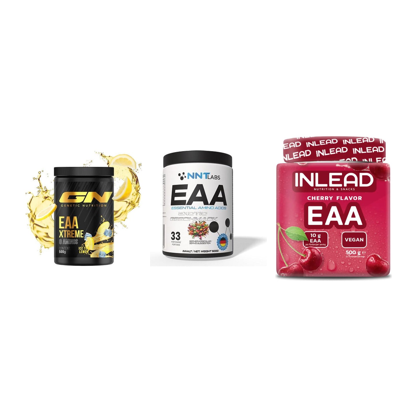 Amino-Probierset: GN EAA Xtreme + NNT EAA + INLEAD EAA – alle enthaltenen Artikel