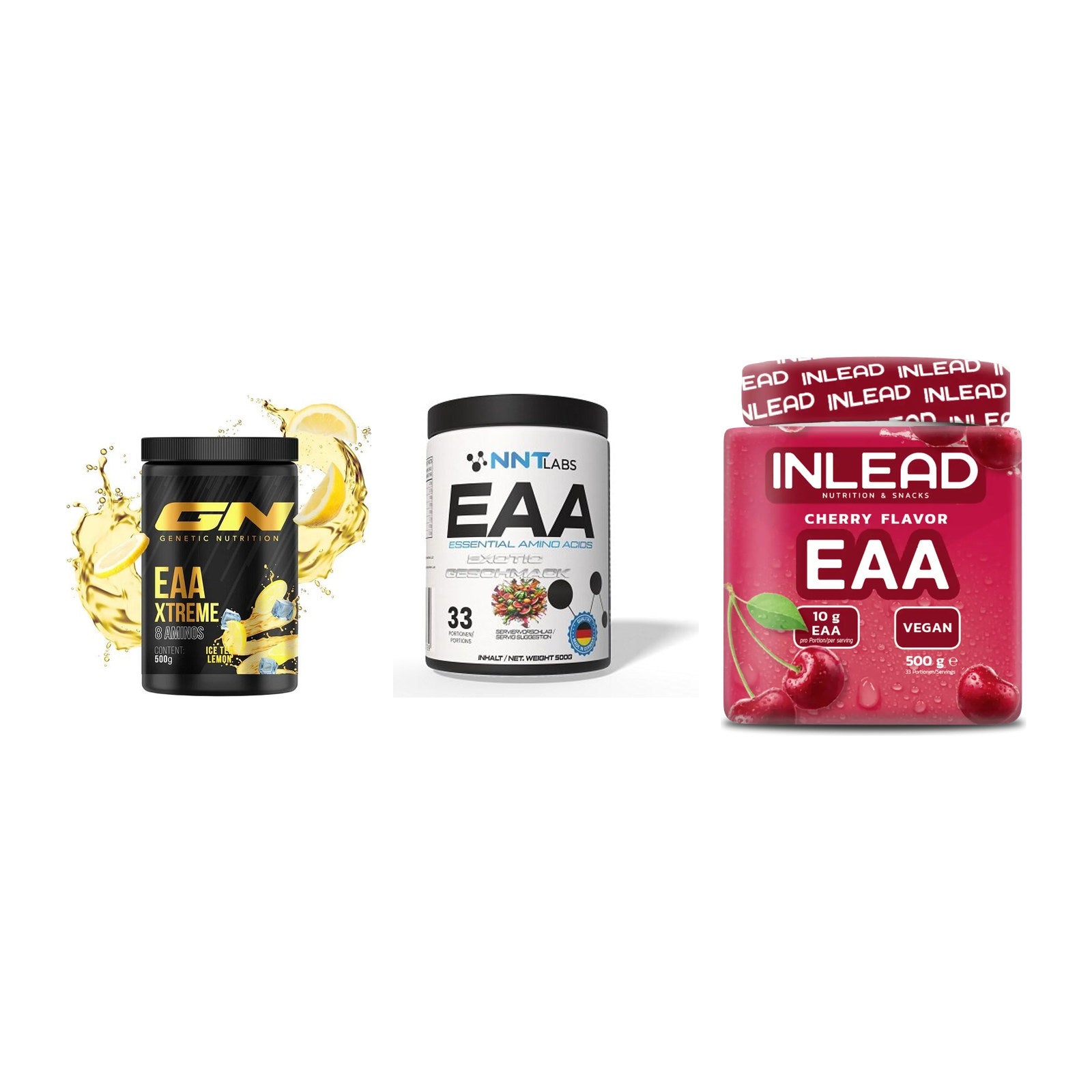 Amino-Probierset: GN EAA Xtreme + NNT EAA + INLEAD EAA – alle enthaltenen Artikel
