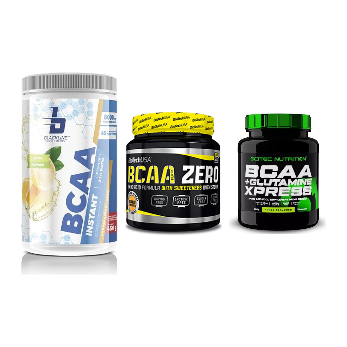 Amino-Probierset: Blackline + BioTech BCAA + Scitec BCAA – alle enthaltenen Artikel