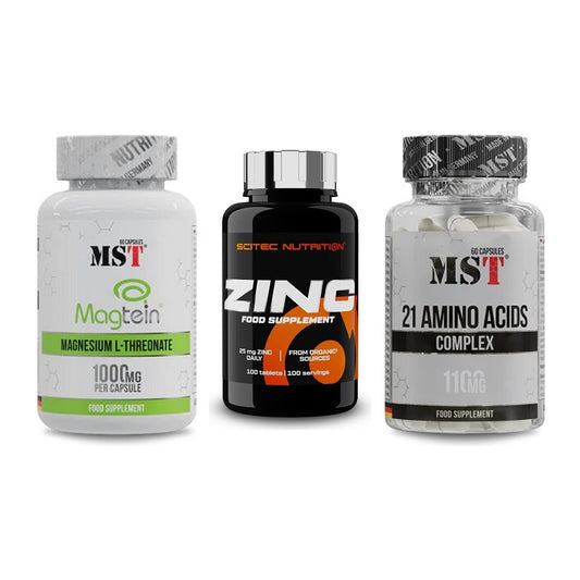 Ausdauer-Set: MST Magnesium + Scitec Zinc + MST 21 Amino – alle enthaltenen Artikel