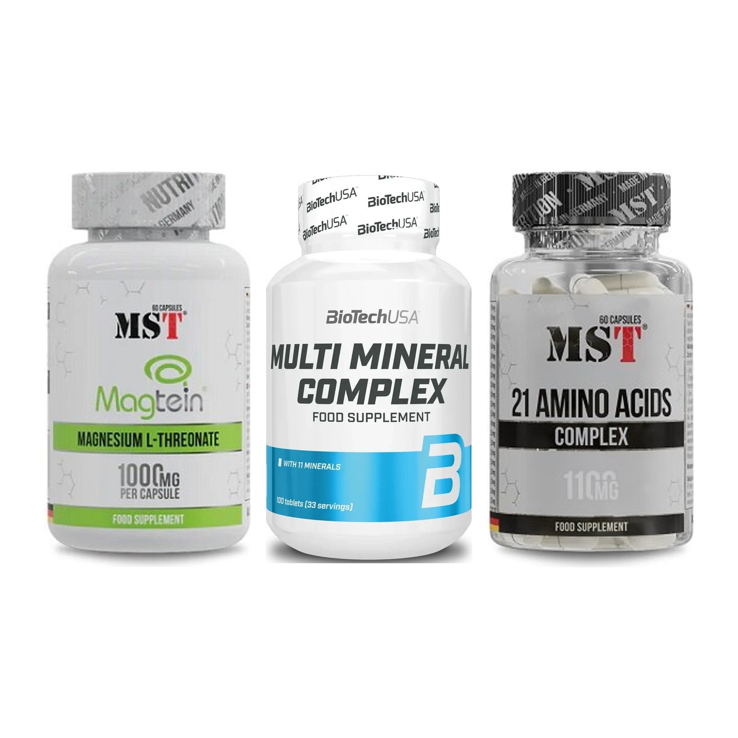 Ausdauer-Set: MST Magnesium + BioTech Multi + MST 21 Amino – alle enthaltenen Artikel